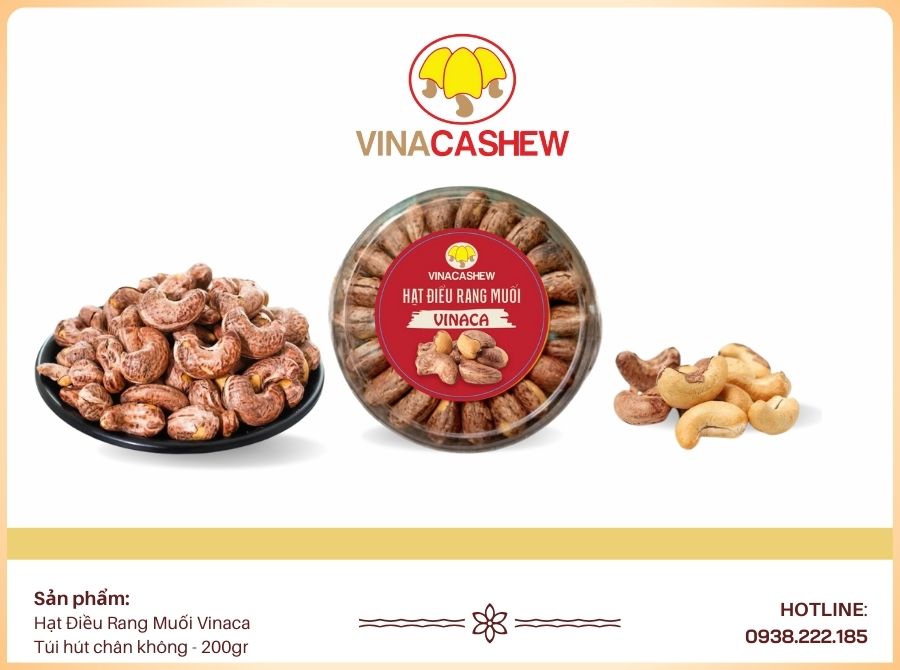 Hạt Điều Rang Muối Vỏ Lụa - Hũ Mica Xếp Hoa 450gr