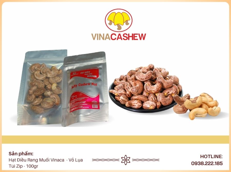 Hạt Điều Rang Muối Vỏ Lụa - Túi Zip 100gr