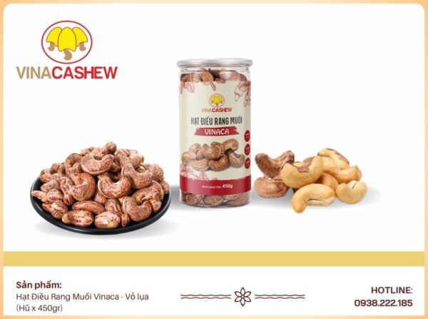 Hạt Điều Rang Muối Vỏ Lụa - Hũ 450gr