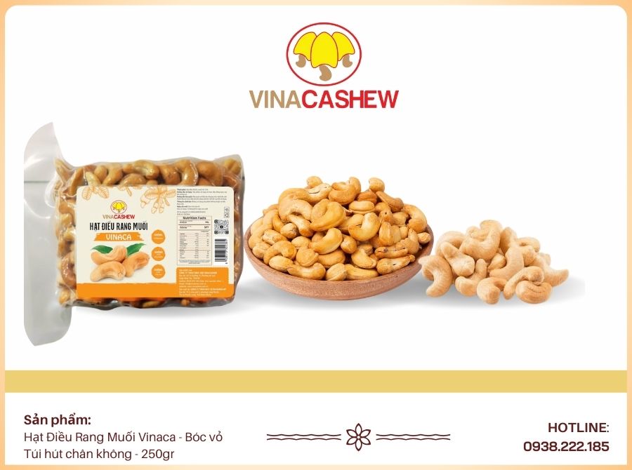 Hạt Điều Rang Muối Bóc Vỏ - Túi Hút Chân Không 500gr