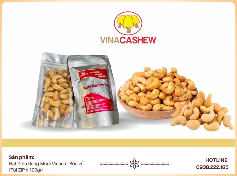 Hạt Điều Rang Muối Bóc Vỏ - Túi Zip 100gr
