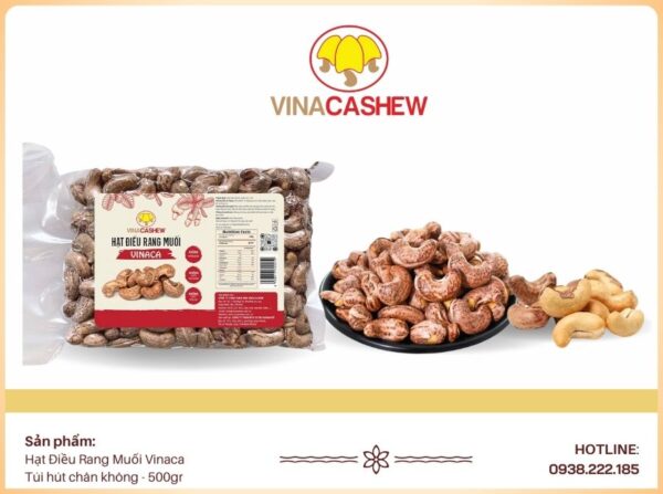 Hạt Điều Rang Muối Vỏ Lụa - Túi Hút Chân Không 500gr
