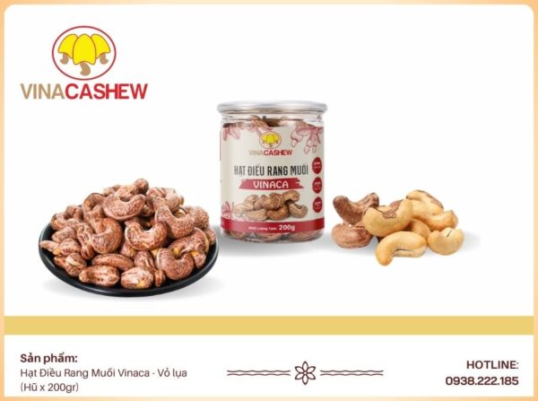 Hạt Điều Rang Muối Vỏ Lụa - Hũ 200gr