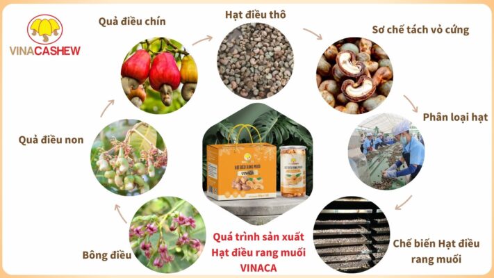 Quá trình sản xuất Hạt điều rang muối